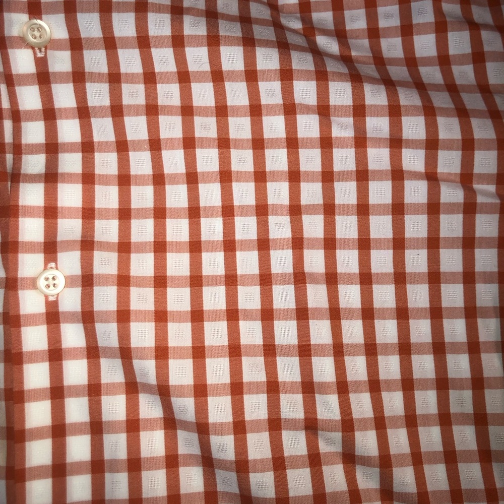 Banana Republic Slim Fit Mens Size 17.5 XL Button Down Up Orange Summer Shirt - Picture 3 of 7